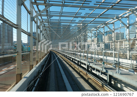 Rainbow Bridge from the train on the Yurikamome Line 121690767