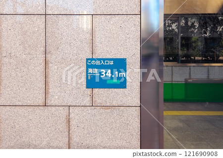 海平面顯示標誌 121690908