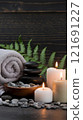 spa, candle, stones 121691227