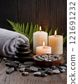 spa, candle, stones 121691232