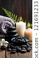 spa, candle, stones 121691233