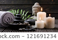 spa, candle, stones 121691234