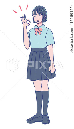動漫風格女高中生肖像OK 121691354