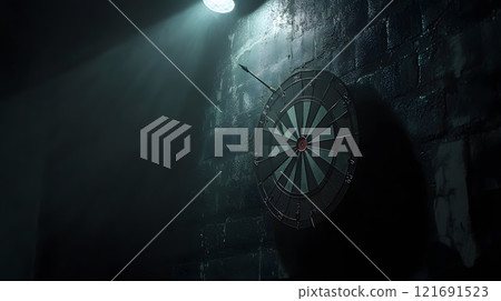 飛鏢目標和聚光燈 121691523