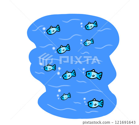 Simple sea fish underwater 121691643