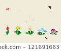 Cute hand drawn illustration of spring flowers 121691663