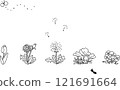 Cute hand drawn illustration of spring flowers 121691664