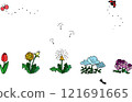 Cute hand drawn illustration of spring flowers 121691665