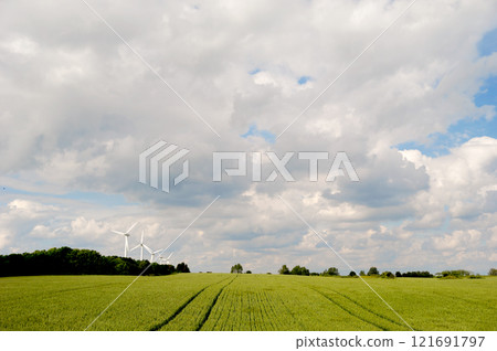 Landscape and wind turbines Landscape and wind turbines 121691797