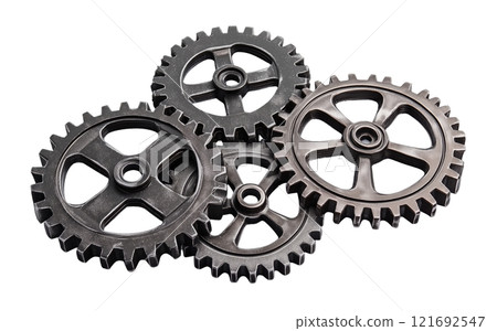 Metal gear isolated on white background png transparent clipart. 121692547