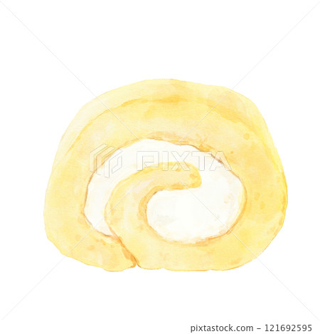 Watercolor roll cake (front, plain) Watercolor roll cake (front, plain) 121692595