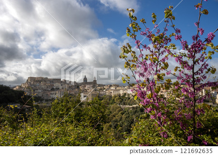 Aerial view on city Ragusa, Sicily, Italy Aerial view on city Ragusa, Sicily, Italy 121692635