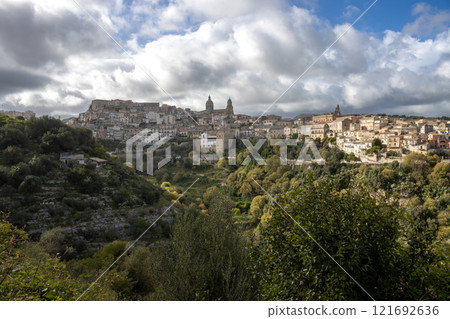 Aerial view on city Ragusa, Sicily, Italy Aerial view on city Ragusa, Sicily, Italy 121692636