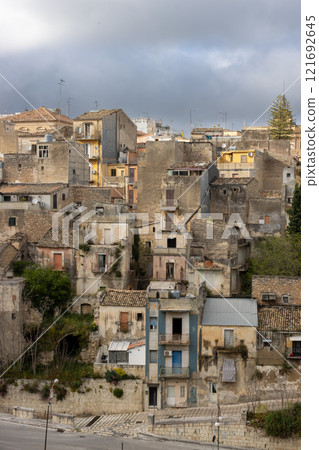 Aerial view on city Ragusa, Sicily, Italy Aerial view on city Ragusa, Sicily, Italy 121692645