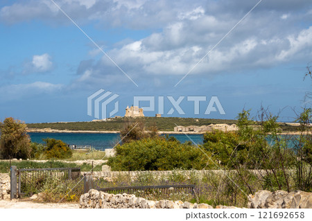 Fortress on an island, Forte di Capopassero, Sicily, Italy 121692658
