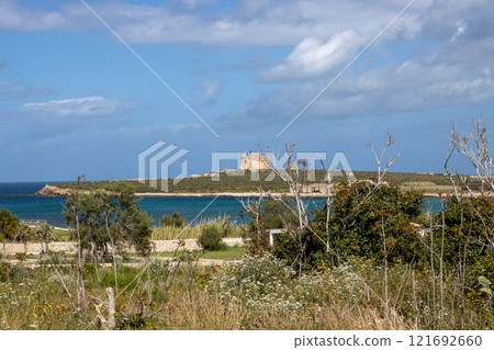Fortress on an island, Forte di Capopassero, Sicily, Italy 121692660