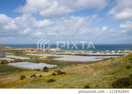 Industrial part of the island Sicily, Italy 121692664