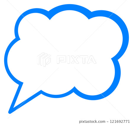 Illustration of a speech bubble with dialogue or message words written in manga 121692771
