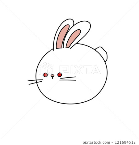 A cartoon rabbit with red eyes and a red nose 121694512