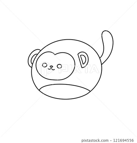 A cute monkey with a heart on its face 121694556