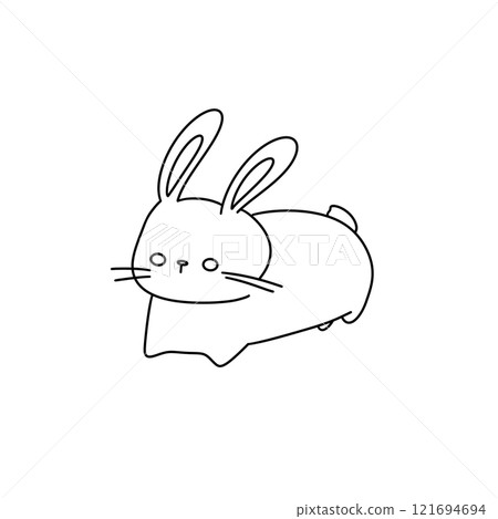 A rabbit is laying down on a white background A rabbit is laying down on a white background 121694694