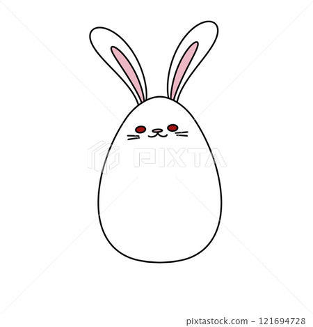 A cartoon rabbit with a red nose and pink eyes A cartoon rabbit with a red nose and pink eyes 121694728