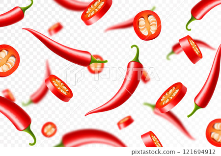 seamless pattern with chili pepper 121694912