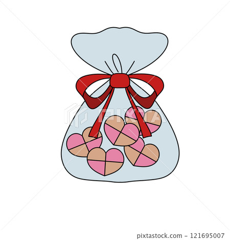 A bag of candy with hearts in it 121695007