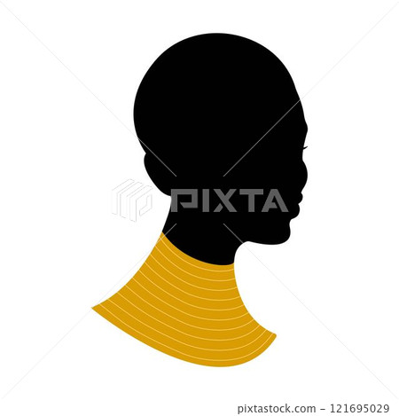 African American. Woman silhouette. Vector illustration in flat style African American. Woman silhouette. Vector illustration in flat style 121695029