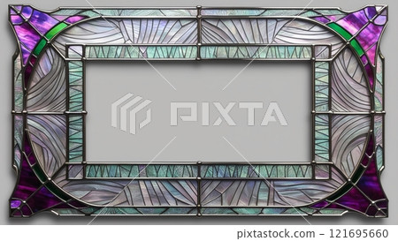 彩色玻璃風格紫色和綠色背景壁紙 121695660