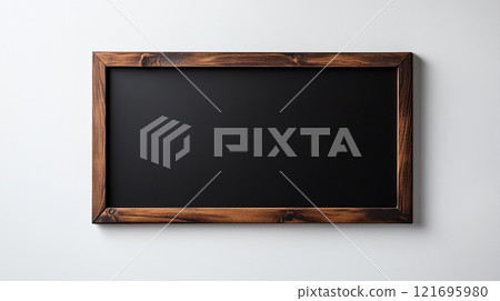 Blank wooden menu board mockup 121695980