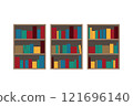 Bookshelf with books lined up 121696140