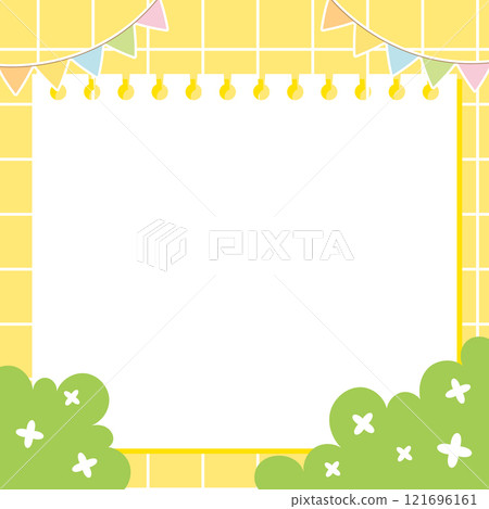 Garlands and sketchbook paper frame Garlands and sketchbook paper frame 121696161