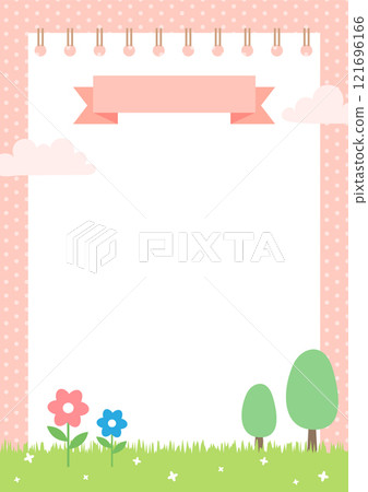 Pink dot background with sketchbook Pink dot background with sketchbook 121696166