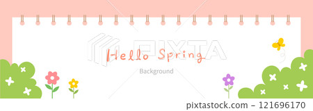 Sketchbook frame with spring background. Sketchbook frame with spring background. 121696170