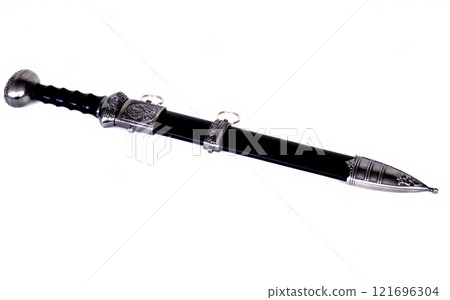 Dagger and scabbard isolated over a white background 121696304