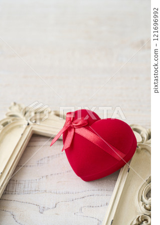 Red heart-shaped gift box Valentine's Day image 121696992
