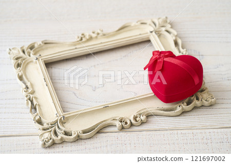 Red heart-shaped gift box Valentine's Day image 121697002