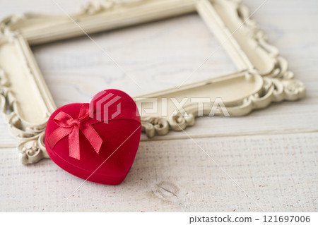 Red heart-shaped gift box Valentine's Day image 121697006