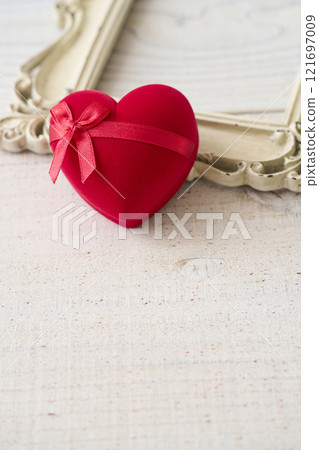 Red heart-shaped gift box Valentine's Day image 121697009