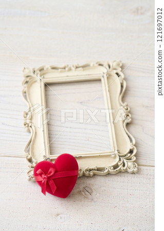 Red heart-shaped gift box Valentine's Day image 121697012