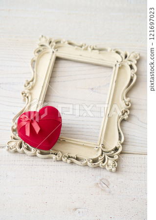 Red heart-shaped gift box Valentine's Day image 121697023