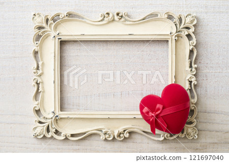 Red heart-shaped gift box Valentine's Day image 121697040