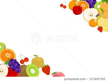 可愛的彩色水果框 可愛的彩色水果框 121697302