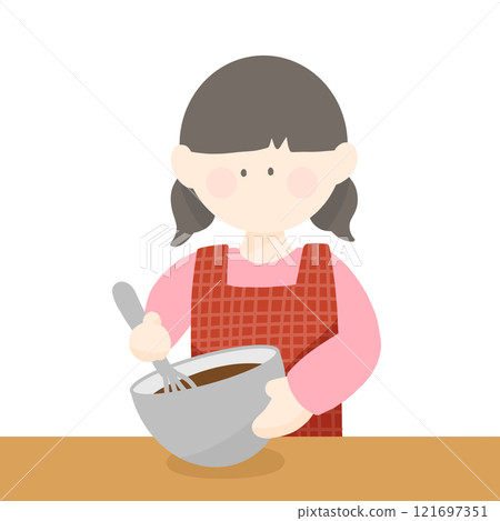 情人節那天女孩做糖果 情人節那天女孩做糖果 121697351