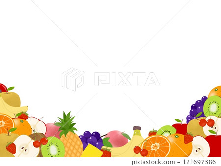 Cute illustrations of various fruits 121697386