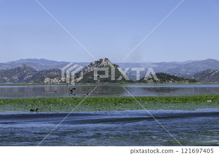 Montenegro, Skadar Lake National Park and its nature reserve. 121697405