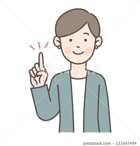 商務人士2指向的上半身插圖 121697494