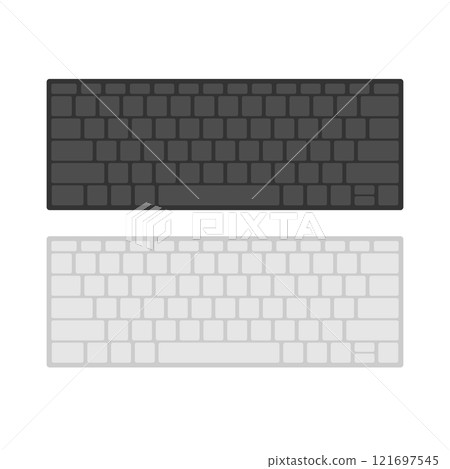 Black and white laptop keyboard. 121697545