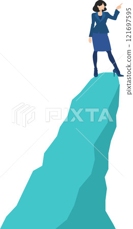 站在懸崖上的女商人的插圖 站在懸崖上的女商人的插圖 121697595